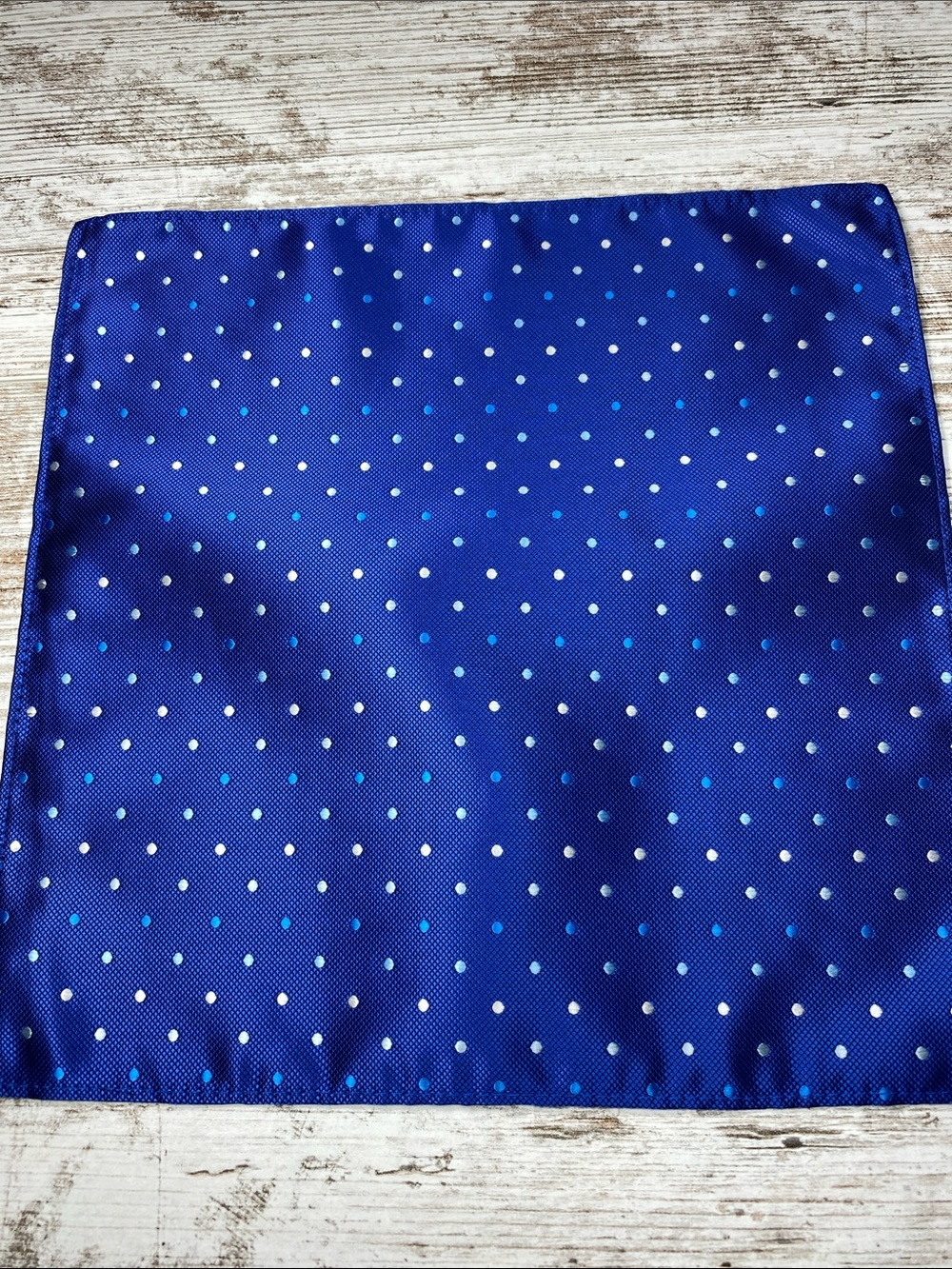 Blue Pocket Square Polka Dot &  Silk Blend Mens Suit Formal Wedding